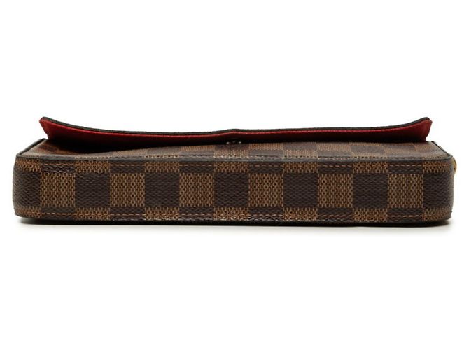 Louis Vuitton Damier Pochette Felicie Chain Shoulder Bag Braun Fuschia - Ansicht 3