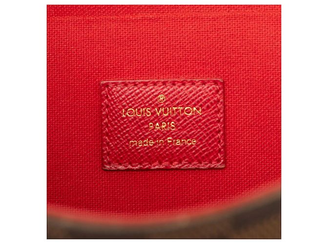 Louis Vuitton Damier Pochette Felicie Chain Shoulder Bag Braun Fuschia - Ansicht 5