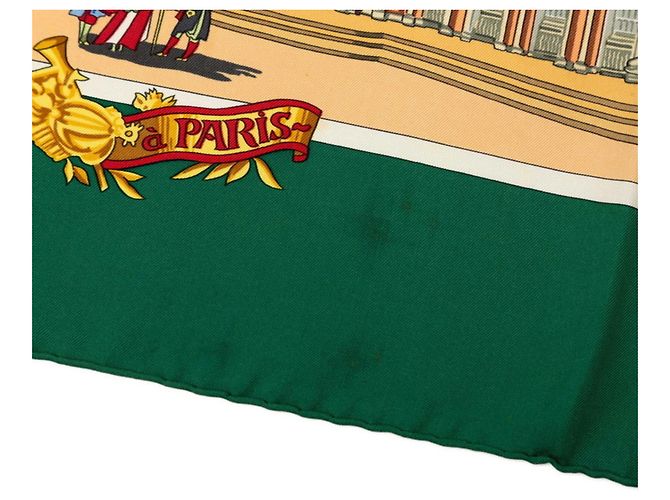 Hermès Foulard Hermes Carre 90 Sanssouci Palace Multicolore Verde - vista 4