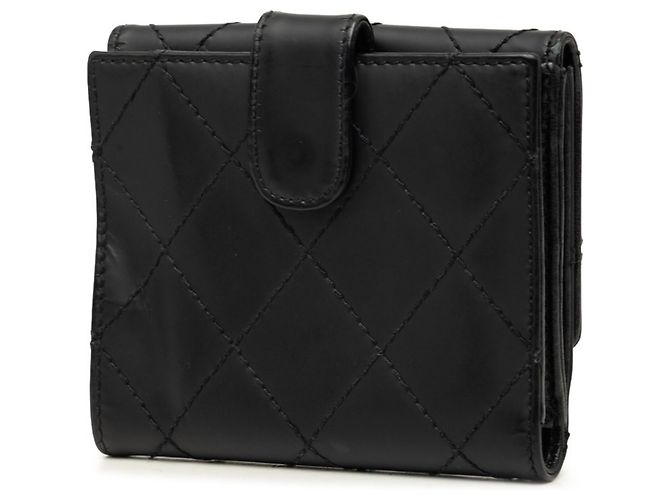 Portafoglio bi-fold Chanel Wild Stitch Coco Mark Nero - vista 2