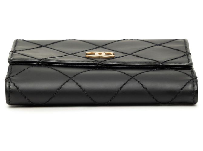 Portafoglio bi-fold Chanel Wild Stitch Coco Mark Nero - vista 3