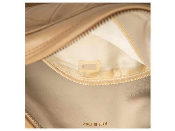 Borsa a tracolla con catena Chanel Matelassé Coco Mark con frange Beige - vista 5