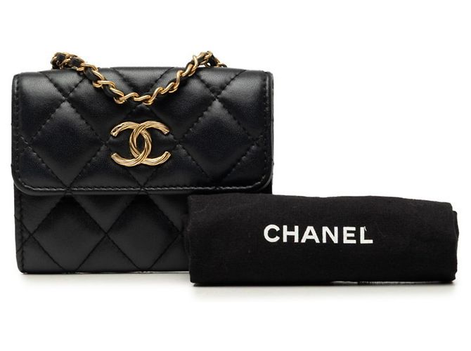 Sac à épaule Mini Chain Chanel Matelassé Coco Mark Noir - vue 8