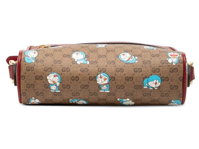 Borsa a tracolla mini Gucci x Doraemon GG Supreme Marrone Bordò - vista 3