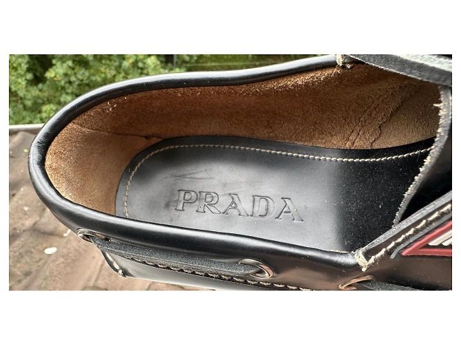 Mocassini in pelle nera di Prada Nero - vista 4
