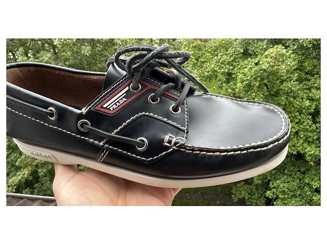 Mocassini in pelle nera di Prada Nero - vista 5