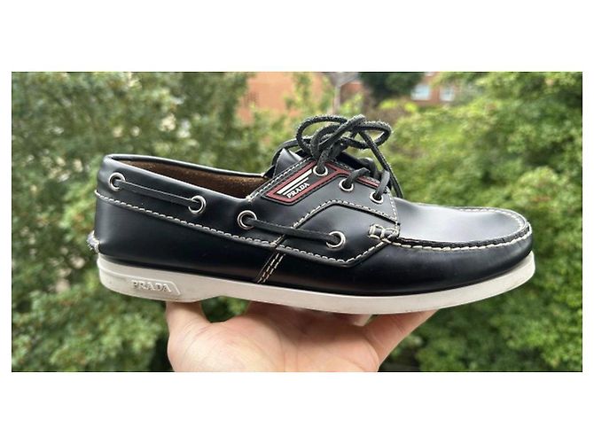 Mocassini in pelle nera di Prada Nero - vista 6