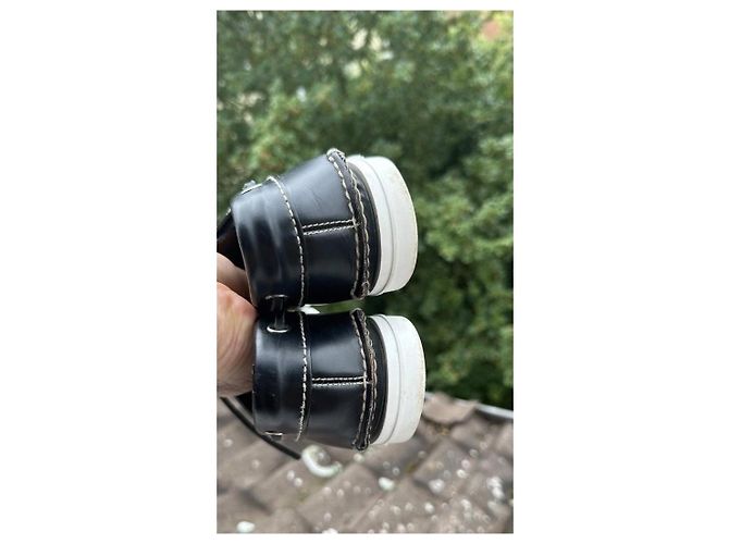 Mocassini in pelle nera di Prada Nero - vista 7