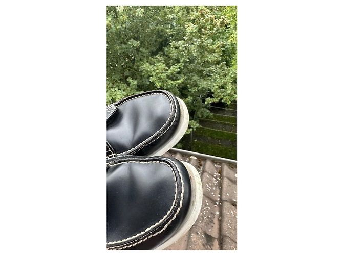Mocassini in pelle nera di Prada Nero - vista 8