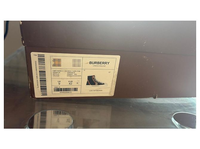 Sneakers alte Burberry Check Marrone Bianco Beige - vista 10