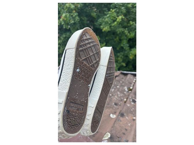 Sneakers alte Burberry Check Marrone Bianco Beige - vista 7