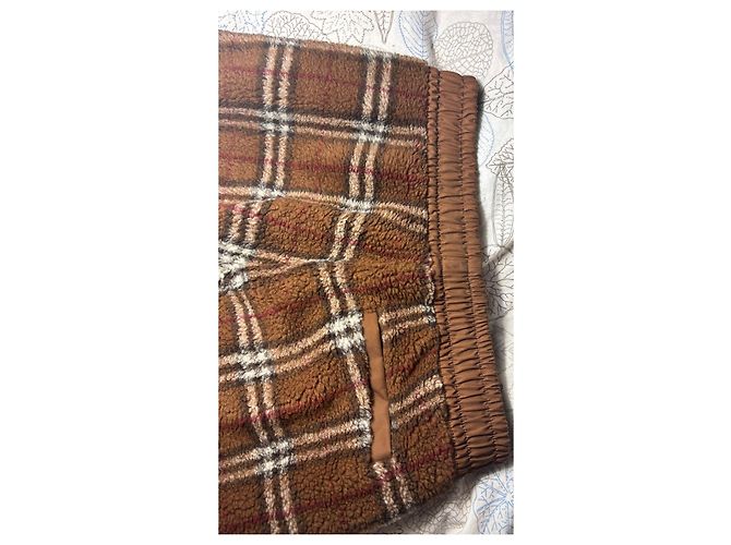 Burberry Karierte Fleece Hose Braun - Ansicht 2