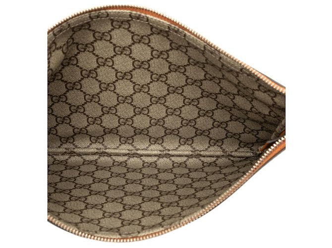 Borsa a pochette Gucci GG Supreme Logo Print Marrone - vista 4