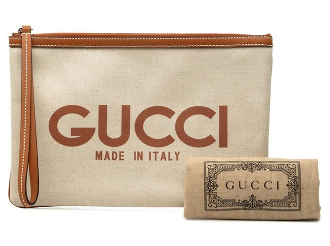 Borsa a pochette Gucci GG Supreme Logo Print Marrone - vista 7