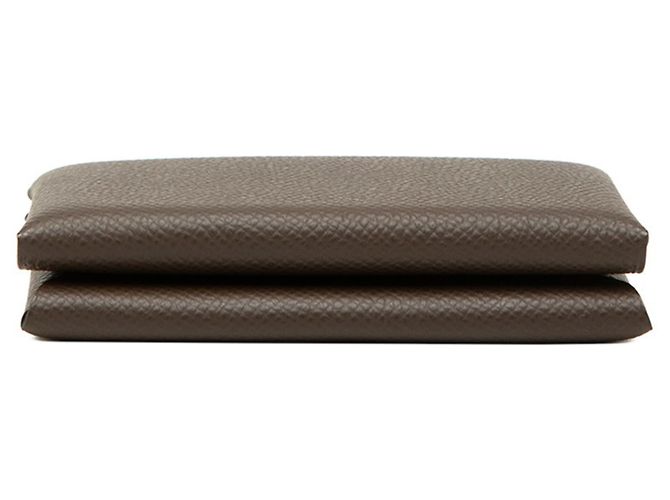 Hermès Monedero Hermes Calvi Duo en piel Epsom Castaño - vista 3