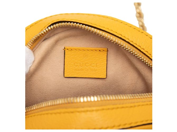 Borsa a tracolla con catena Gucci GG Supreme Flora Beige Giallo - vista 5