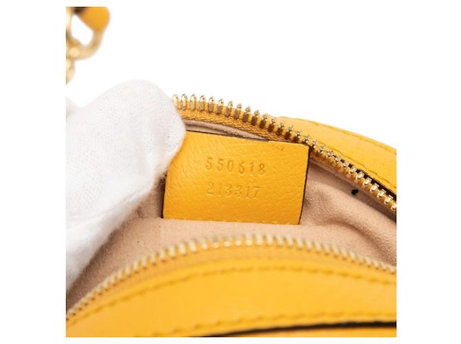 Borsa a tracolla con catena Gucci GG Supreme Flora Beige Giallo - vista 6