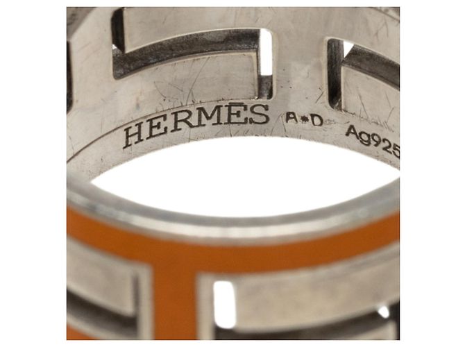 Hermès Hermes Move H Band Ring Silber Orange - Ansicht 4