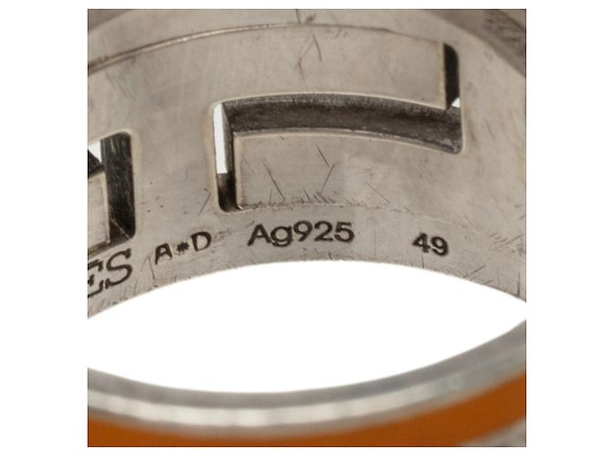 Hermès Hermes Move H Band Ring Silber Orange - Ansicht 5