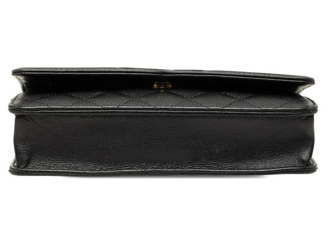 Borsa a tracolla Chanel in pelle caviar nera Nero - vista 3