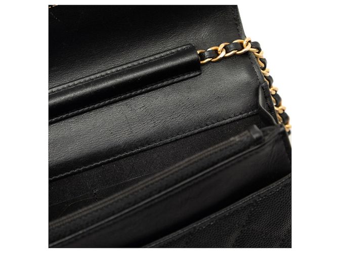 Borsa a tracolla Chanel in pelle caviar nera Nero - vista 8