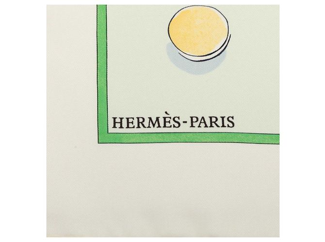 Hermès Foulard Hermes Carre 90: Le jeu des petits bonheurs Bianco Multicolore - vista 6