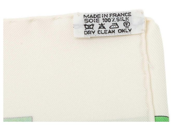 Hermès Foulard Hermes Carre 90: Le jeu des petits bonheurs Bianco Multicolore - vista 7