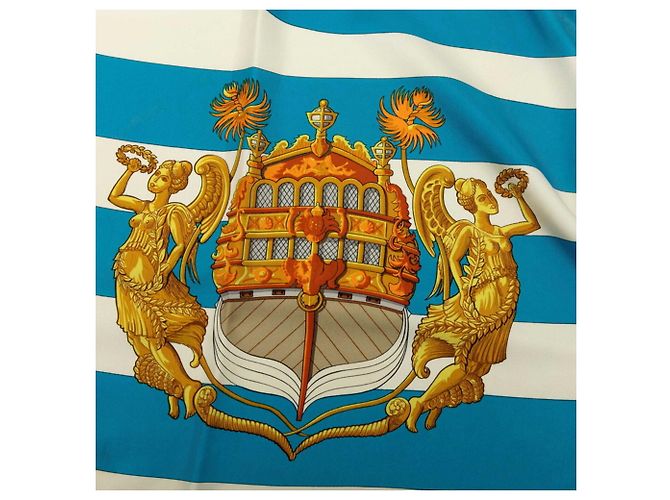 Hermès Lenço Hermes Carre 90 Chateau de Arriere Azul Multicor - vista 2