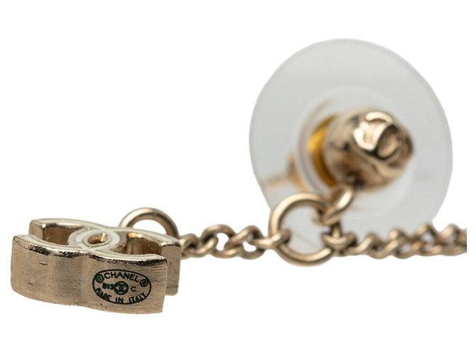 Pendientes de botón Chanel Coco Mark Camellia Gold Dorado - vista 3