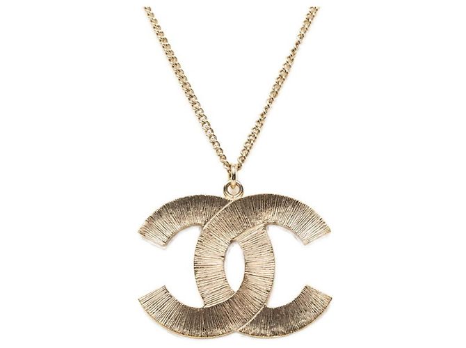 Collar Chanel Coco Mark Matelassé Blanco Dorado - vista 2