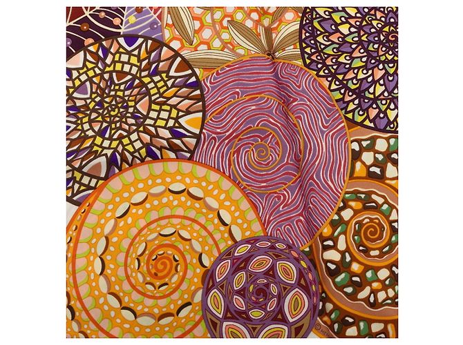 Hermès Foulard Hermes Carre 90 Reves d'Escargots Multicolore - vista 4