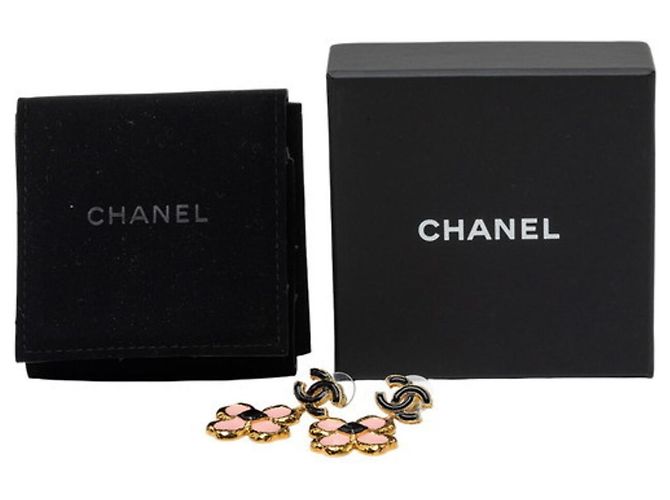 Orecchini Chanel Coco Mark con motivo floreale Nero Rosa D'oro - vista 4