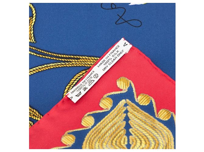 Hermès Foulard di seta Hermes Carre 90 Arabesque Blu Multicolore - vista 7