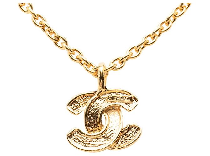 Collana con ciondolo a catena vintage Chanel Coco Mark D'oro - vista 3