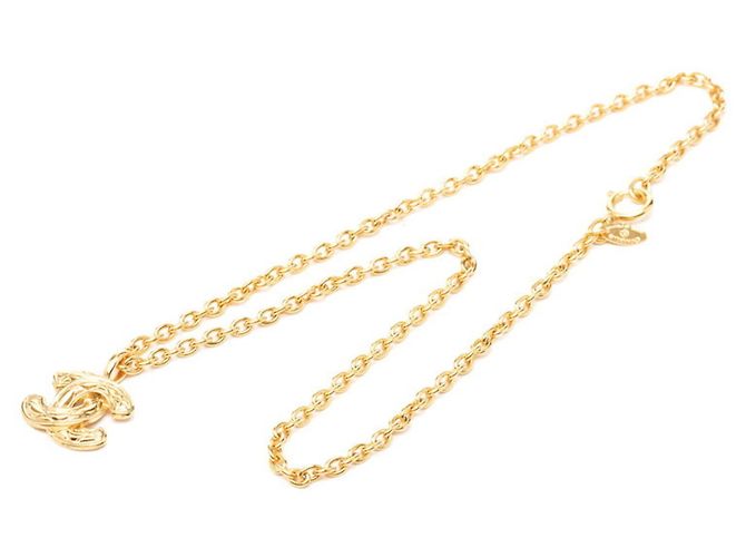 Collana con ciondolo a catena vintage Chanel Coco Mark D'oro - vista 4