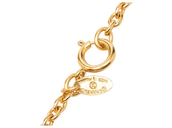 Collana con ciondolo a catena vintage Chanel Coco Mark D'oro - vista 6