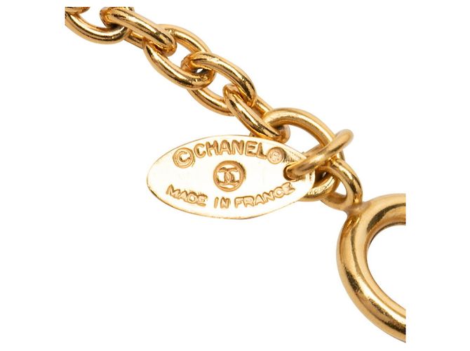 Collana con ciondolo a catena vintage Chanel Coco Mark D'oro - vista 7
