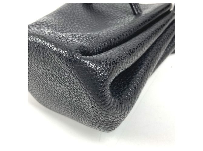 Hermès Hermes Vespa Leder-Beuteltasche Schwarz - Ansicht 6
