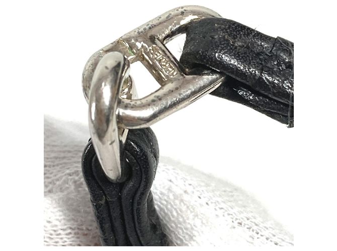 Hermès Hermes Vespa Leder-Beuteltasche Schwarz - Ansicht 9