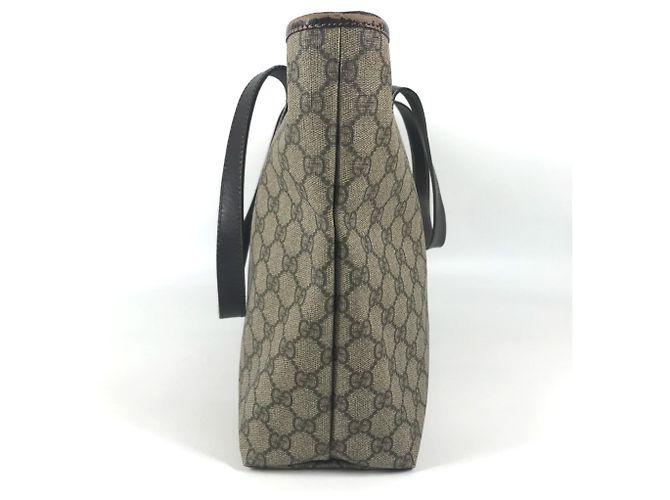 Borsa Gucci GG Supreme Logo Beige Marrone scuro - vista 4