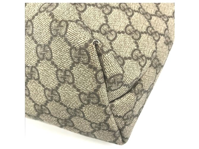 Borsa Gucci GG Supreme Logo Beige Marrone scuro - vista 6