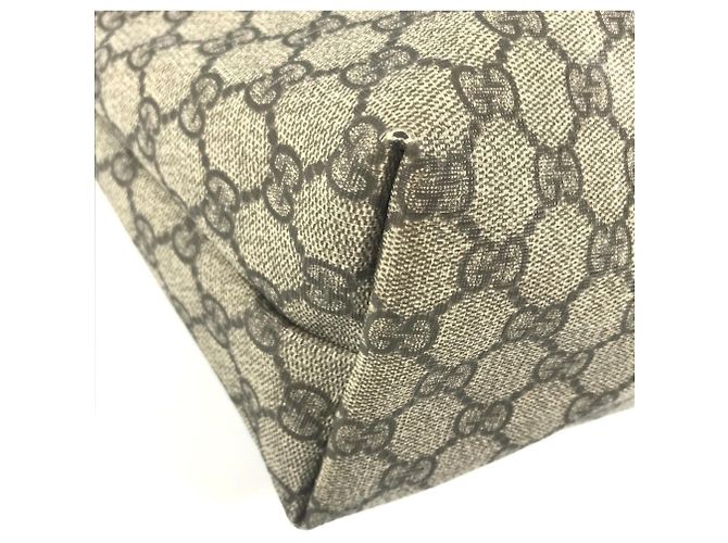 Borsa Gucci GG Supreme Logo Beige Marrone scuro - vista 7