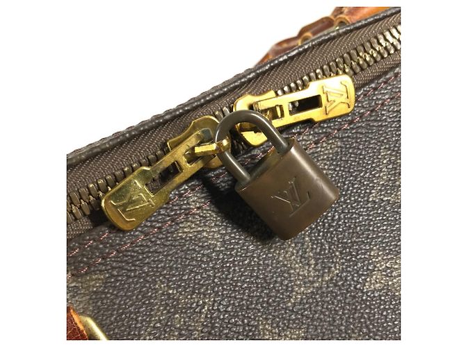Borsa Louis Vuitton Monogram Keepall 60 Marrone - vista 11