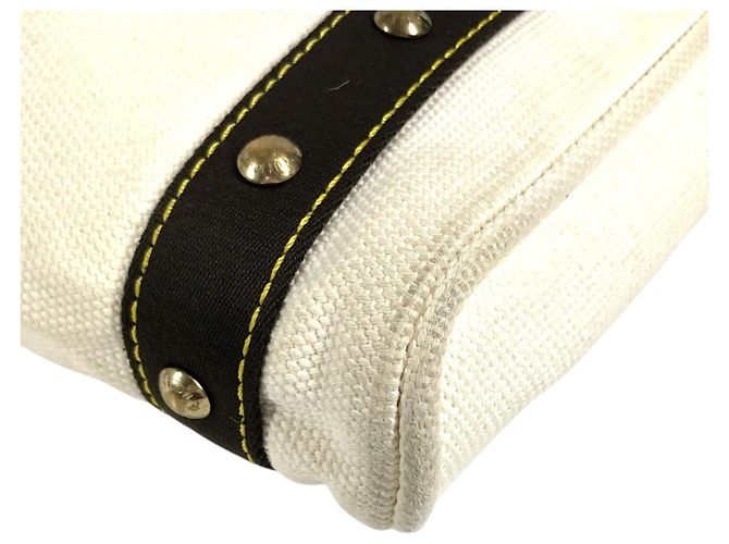 Borsa Tote Louis Vuitton Antigua Cabas PM Marrone Bianco - vista 12