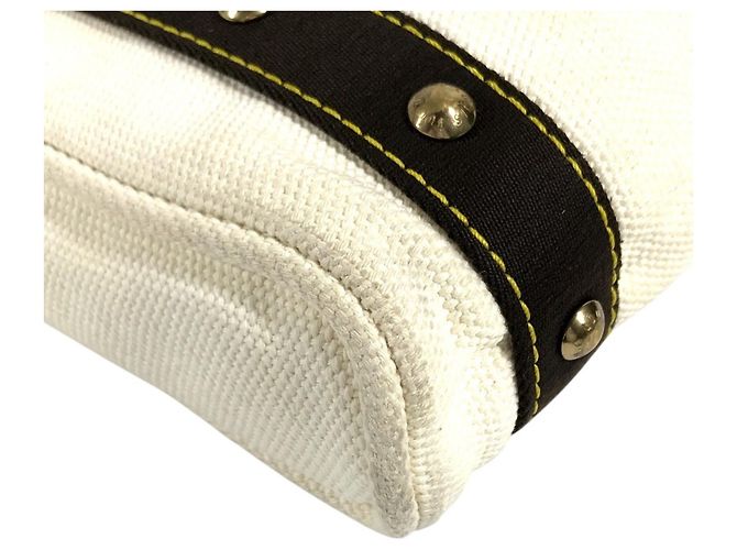 Borsa Tote Louis Vuitton Antigua Cabas PM Marrone Bianco - vista 13