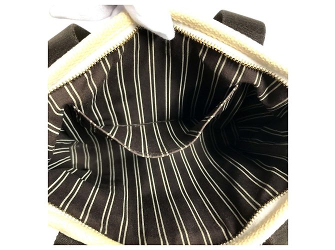 Borsa Tote Louis Vuitton Antigua Cabas PM Marrone Bianco - vista 15