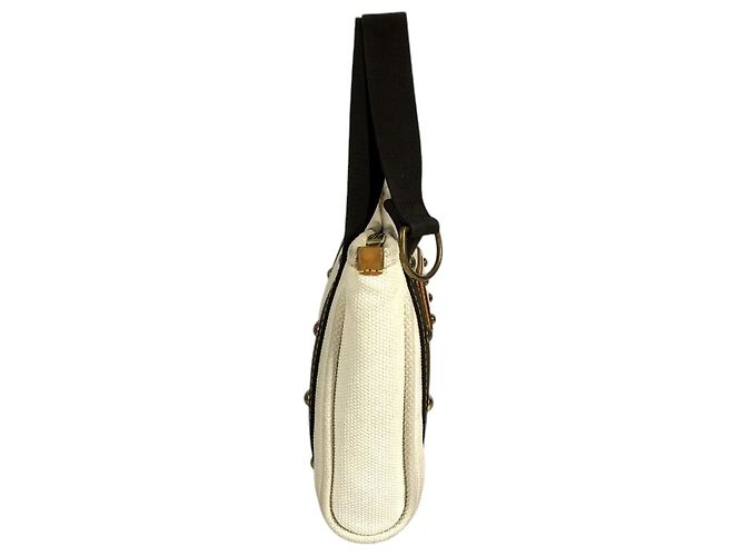 Borsa Tote Louis Vuitton Antigua Cabas PM Marrone Bianco - vista 2