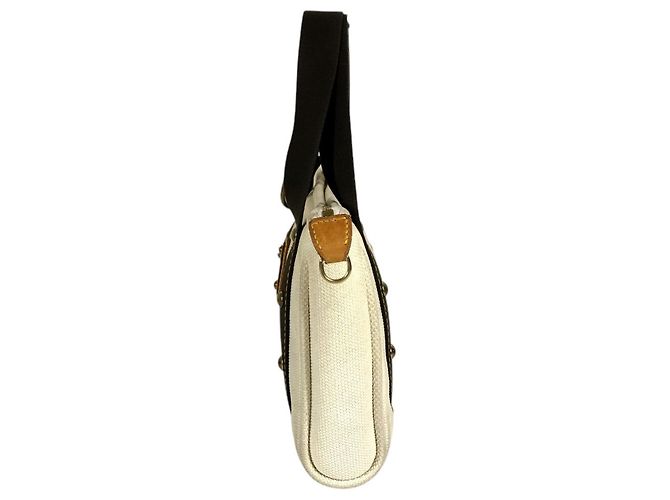 Borsa Tote Louis Vuitton Antigua Cabas PM Marrone Bianco - vista 3