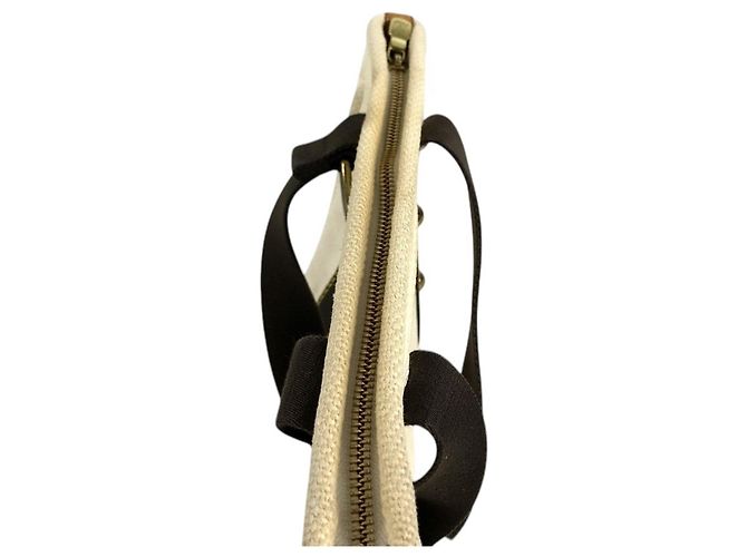 Borsa Tote Louis Vuitton Antigua Cabas PM Marrone Bianco - vista 6