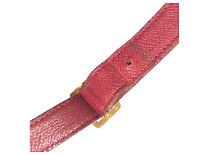 Market Hermès Hermes Vintage Red Courchevel Leather Drawstring Shoulder Bag - view 16